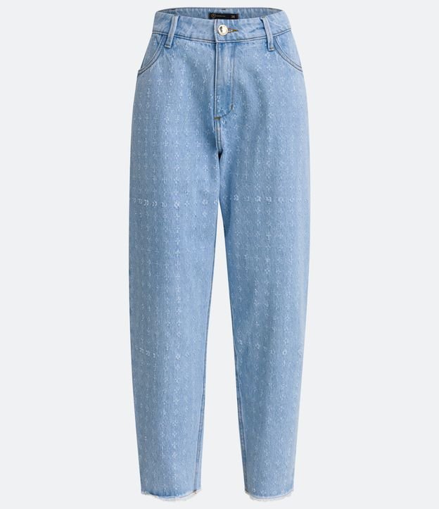 Pantalón Jeans Slouchy con Texturas Azul 6