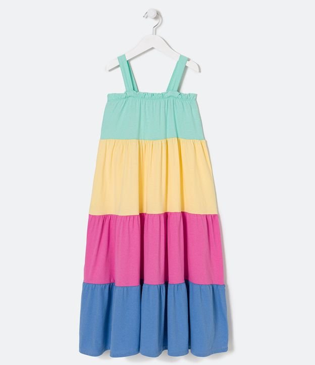 Vestido Marias Infantil con Recortes Color Block - Talle 5 a 14 años Multicolores 1