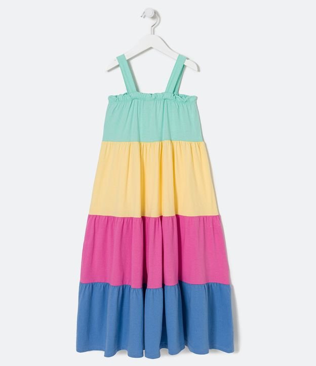 Vestido Marias Infantil con Recortes Color Block - Talle 5 a 14 años Multicolores 2