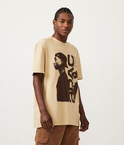 Camiseta em Algodão com Estampa do Tupac