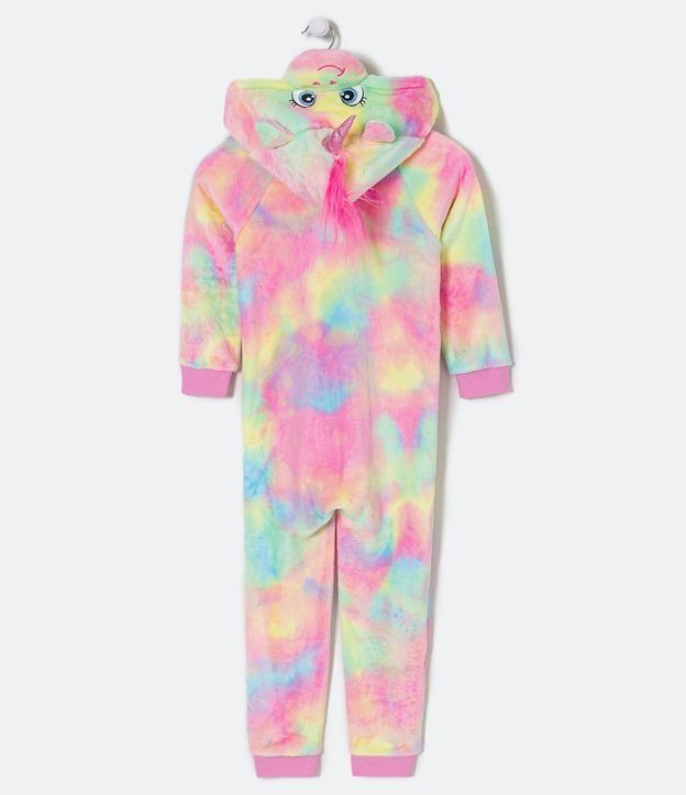 Pijama Jumper Infantil en Fleece Unicórnio Tie Dye - Talle 2 a 14 años Rosado 2