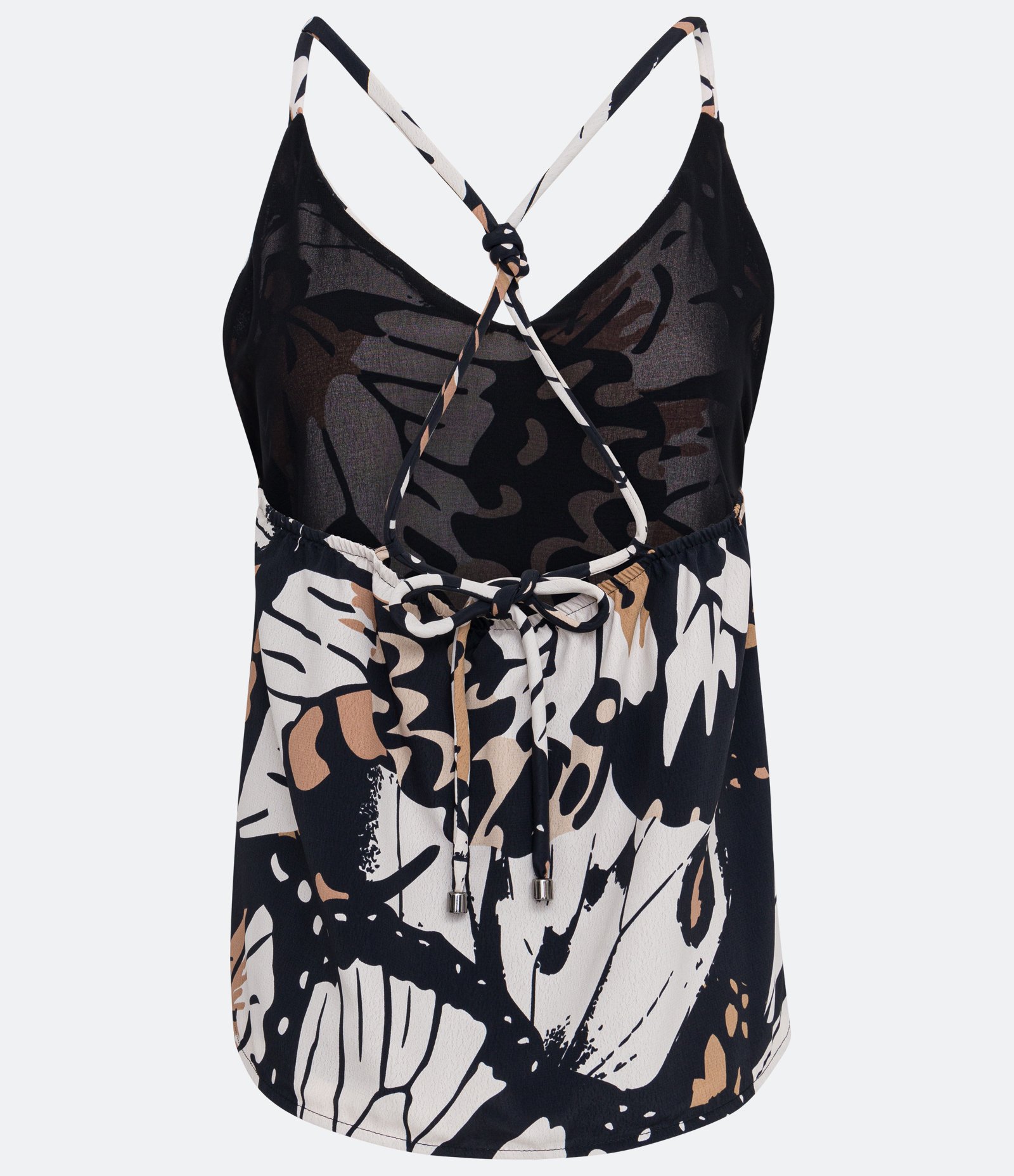 Blusa com Decote V e Estampa Borboleta Preto 7