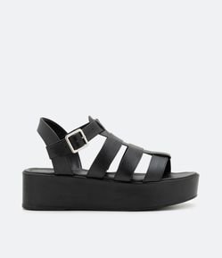 Sandália com Tiras e Salto Flatform