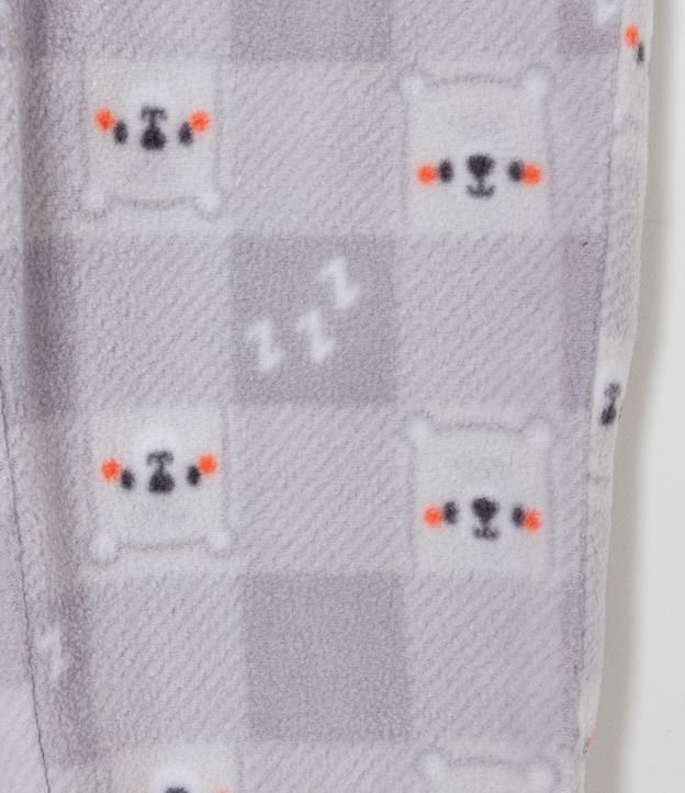Pijama Largo Infantil en Fleece con Bordado de Osito - Talle 1 a 4 años Gris 4