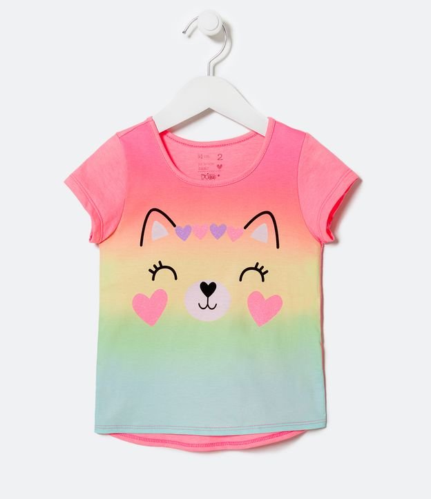 Blusa Infantil Tie Dye com Estampa de Ursinha - Tam 1 a 5 anos