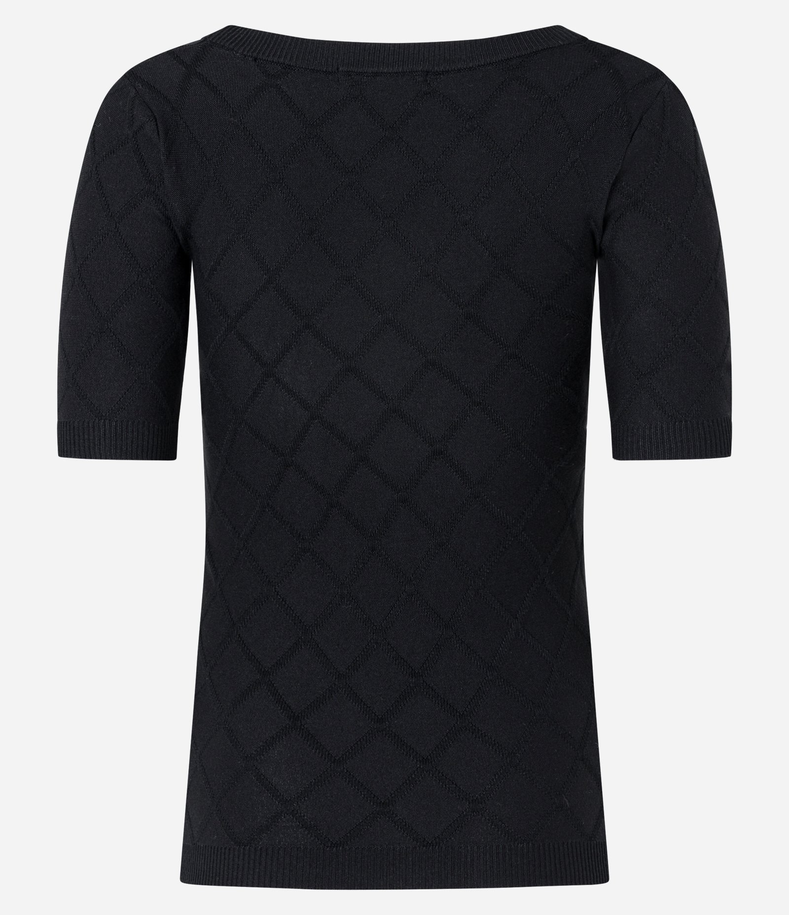 Blusa em Tricô com Losangos em Textura Preto 7
