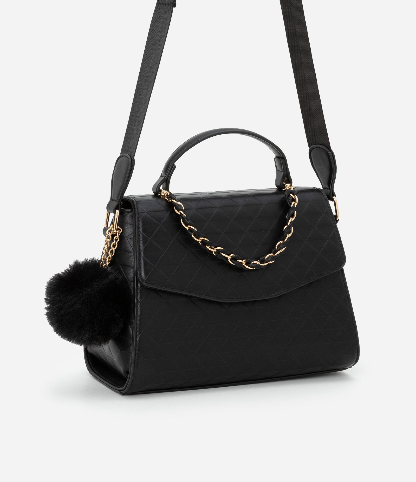 Bolsa Transversal Estruturada com Alça de Corrente 2