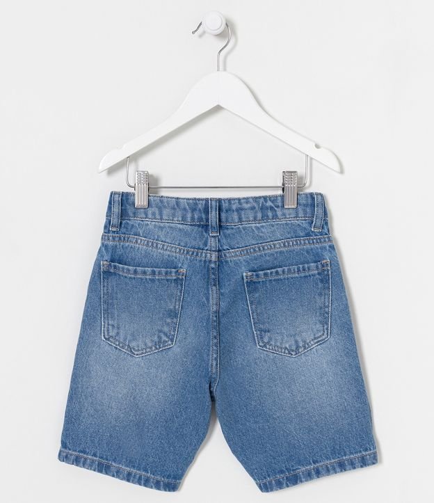 Bermuda Infantil em Jeans com Puídos - TAM 5 a 14 Anos Azul 2