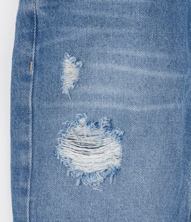 Bermuda Infantil em Jeans com Puídos - TAM 5 a 14 Anos Azul 3