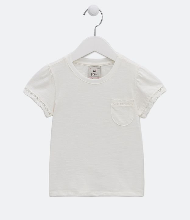 Blusa Infantil com Detalhes de Rendinha - Tam 5 a 14 anos