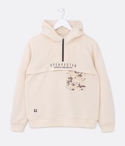 Blusão Infantil em Moletom com Capuz e Bolsinho - Tam 5 a 14 anos