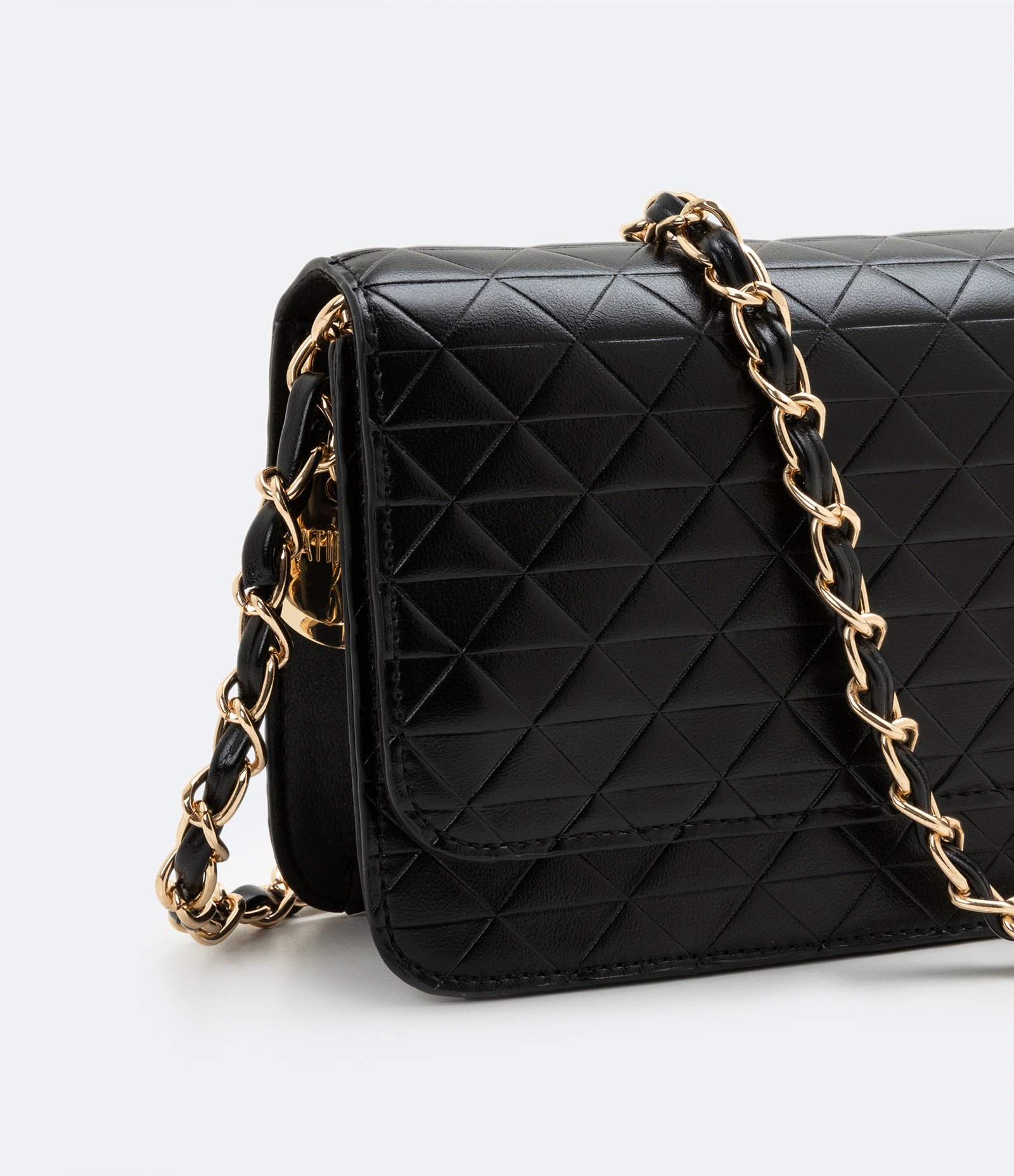 Bolsa Estruturada em Matelassê com Alça de Corrente Preto 7