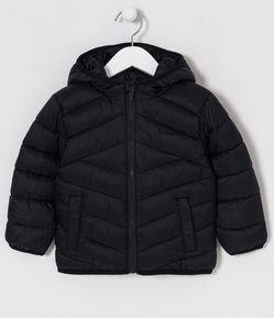Jaqueta Puffer Infantil Básica com Capuz - Tam 1 a 5 Anos