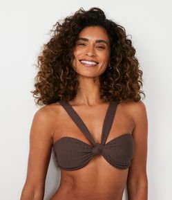 Biquíni Top Bandeau em Poliamida com Nó Central