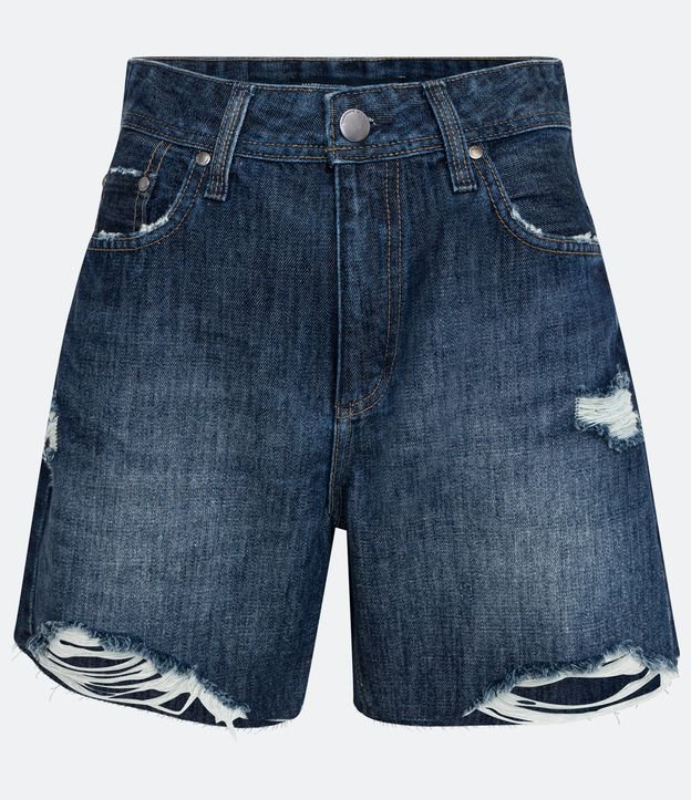 Short Boyfriend Jeans con Desgastes Azul 5