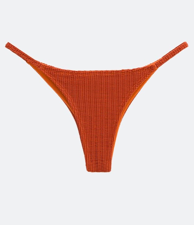 Bikini Bombacha Colaless en Poliamida Texturizado Naranja 5