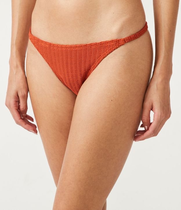 Bikini Bombacha Colaless en Poliamida Texturizado Naranja 1