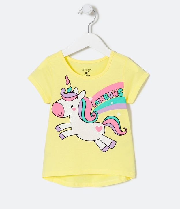 Blusa Infantil con Estampado de Unicornio - Talle 1 a 5 años Amarillo 1