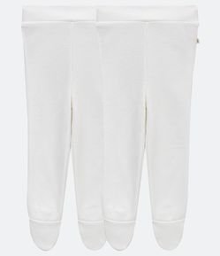 Kit 02 Calças Infantis Básicas com Pé - Tam RN a 12 meses