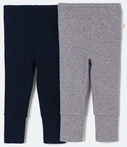 Kit 02 Calças Infantis Básicas com Punho Largo- Tam RN a 12 meses