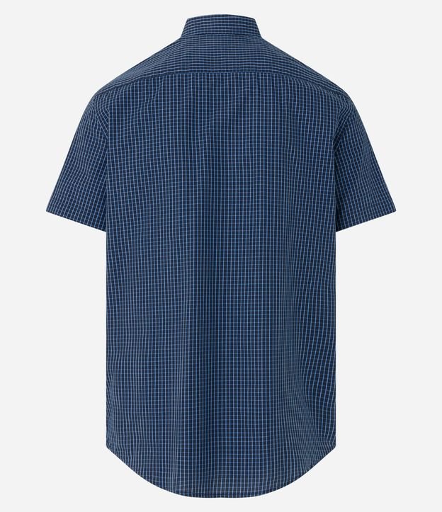 Camisa Comfort em Algodão com Estampa Xadrez Azul 6