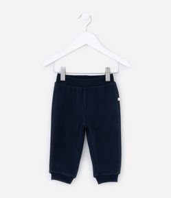 Calça Básica Infantil com Bolsos e Punhos - Tam 0 a 18 meses