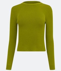 Blusa Básica em Viscose Canelada com Fenda na Lateral