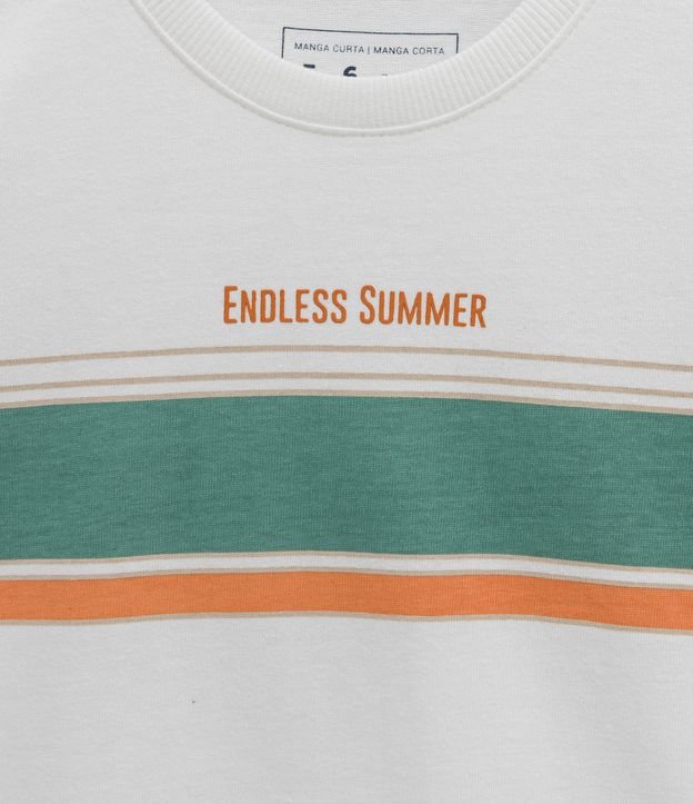 Remera Infantil con Rayas y Lettering Endless Summer - Talle 5 a 14 años Blanco 3
