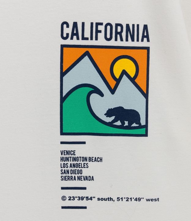 Remera Infantil con Estampado Califórnia - Talle 5 a 14 años Blanco 3