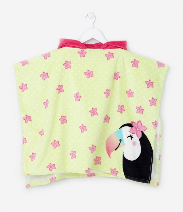 Poncho Infantil Atoalhado com Capuz e Estampa Tucaninha
