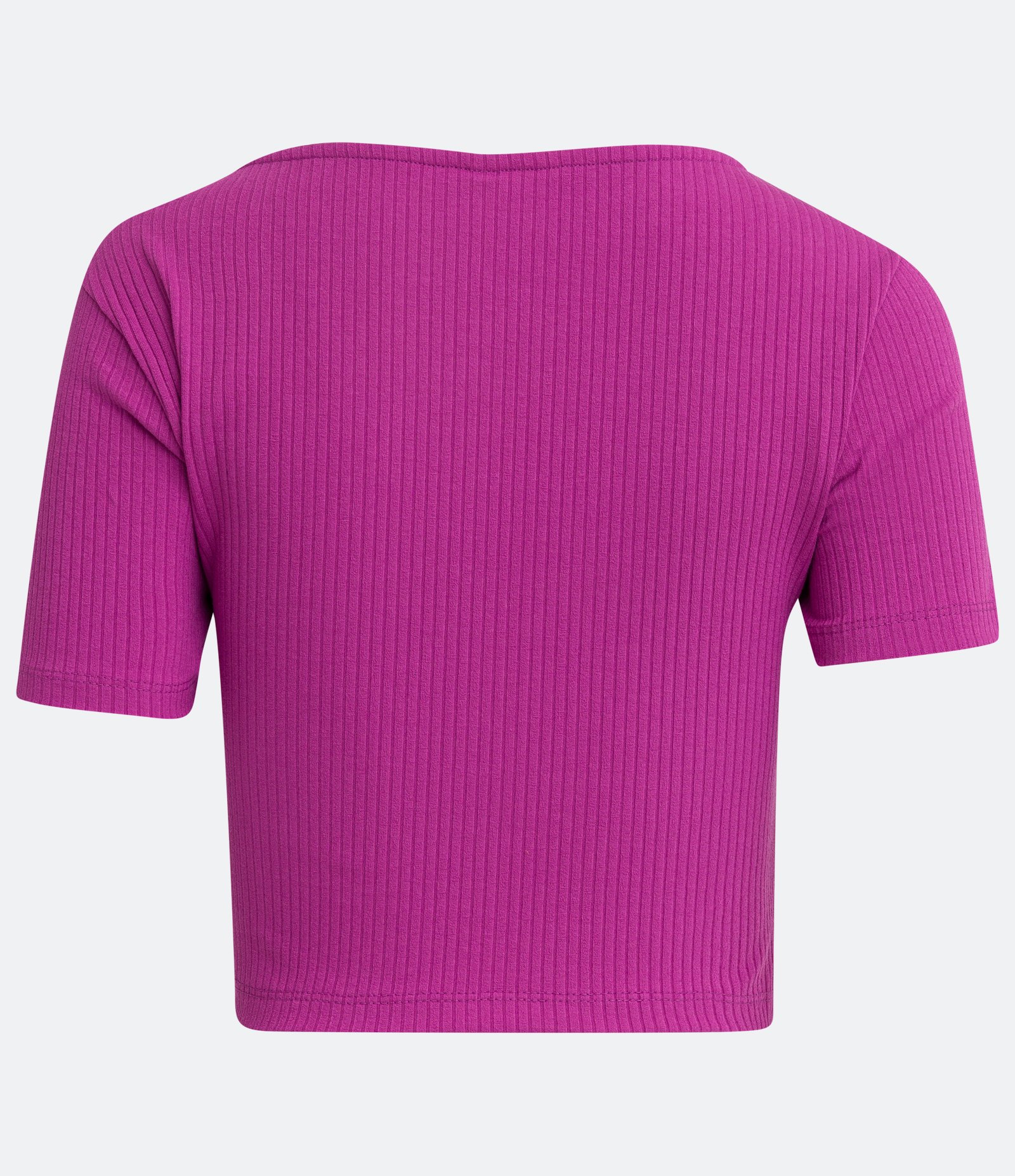 Blusa Cropped em Ribana com Decote Diferenciado e Manga Curta Roxo 6