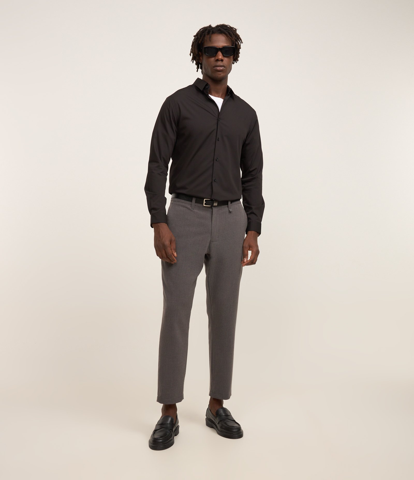 Camisa Slim em Fibra de Bambu Preto 2