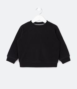 Blusão Básico Infantil em Fleece com Costura em X na Gola - Tam 1 a 4 Anos