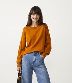 Suéter em Tricô com Manga Ampla