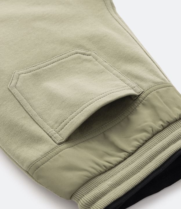 Pantalón Infantil en Algodón con Costuras y Bolsillo Cargo - Talle 5 a 14 años Verde Oliva 3