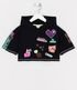 Imagem miniatura do produto Blusa Cropped Infantil con Capucha y Estampado Gamers - Talle 5 a 14 años Negro 1