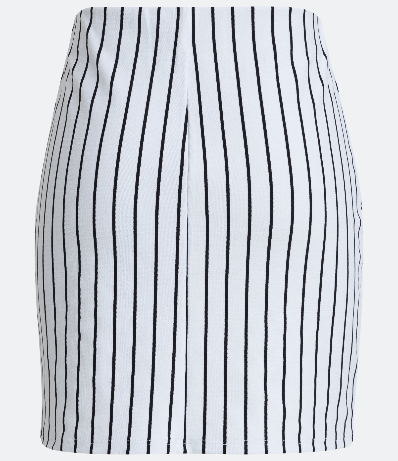 Saia Curta em Ponto Roma Listrado com Fenda Branco 2