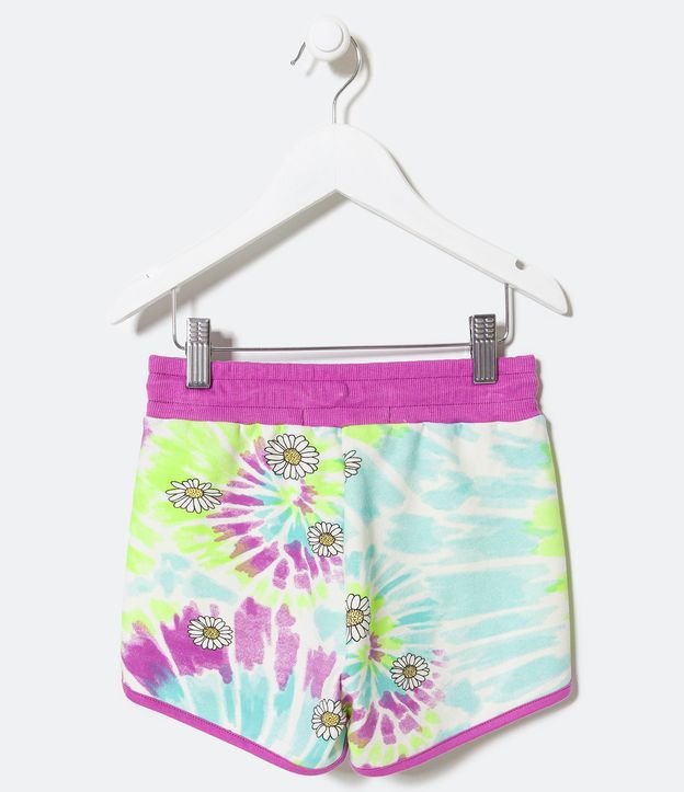 Short Infantil Tie Dye Estampado Margarita - Talle 5 a 14 años Violeta 2