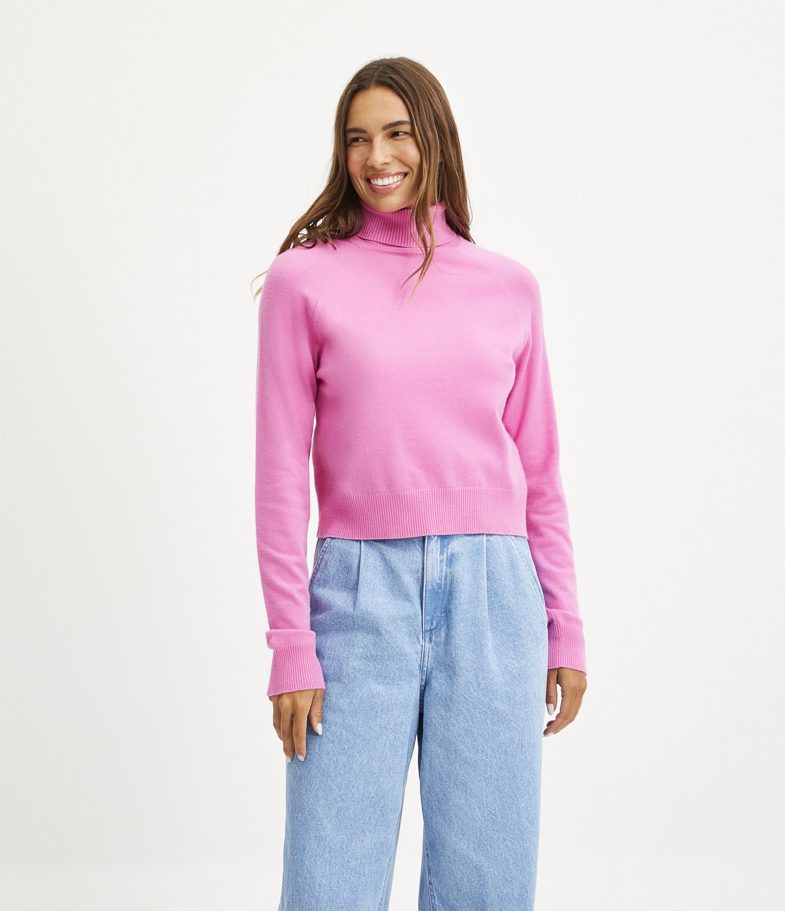 Blusa em Tricô com Gola Alta e Manga Longa 1