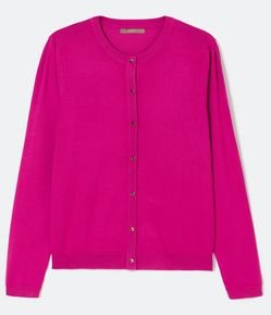 Cardigan em Tricô com Abotoamento Frontal Curve & Plus Size