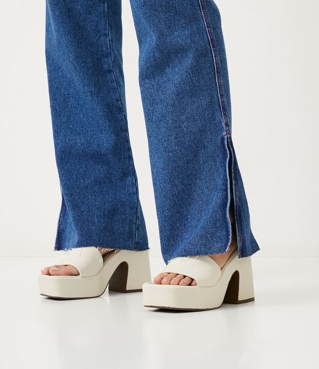 Pantalón Años 90 de Jeans con Pespuntos Contrastantes Azul 5
