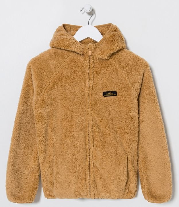 Casaco Infantil com Capuz Peludinho e com Zíper - Tam 5 a 14 Anos