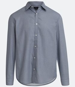 Camisa Comfort em Algodão com Textura e Estampa Mini Print