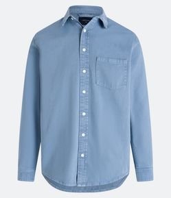 Camisa Overshirt em Algodão com Bolso Frontal