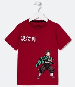 Camiseta Infantil Estampa Demon Slayer Tangiro - Tam 5 a 14 Anos