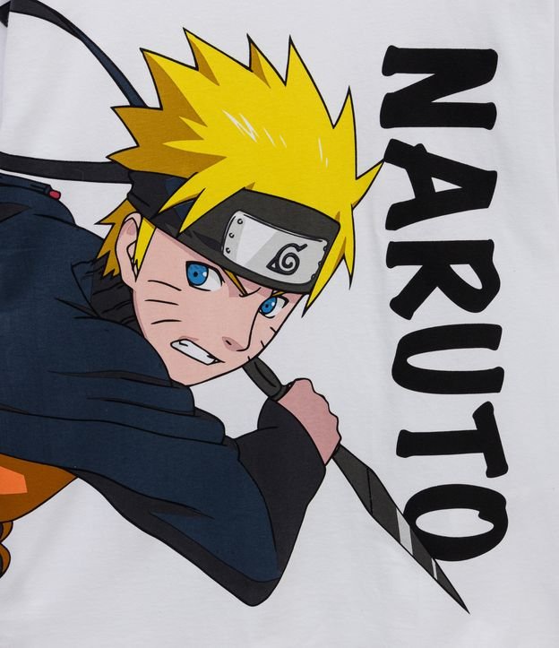 Remera Maxi Over Infantil Estampado Naruto - Talle 5 a 14 años Blanco 3