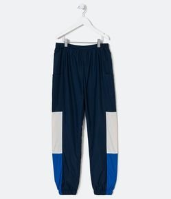 Calça Jogger Infantil com Blocos de Cor - Tam 5 a 14 anos
