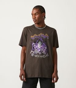Camiseta em Meia Malha com Estampa de RPG
