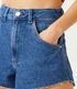 Imagem miniatura do produto Short Cintura Alta en Jeans con Barra de hilo y Pespuntes de Fijación Azul 4