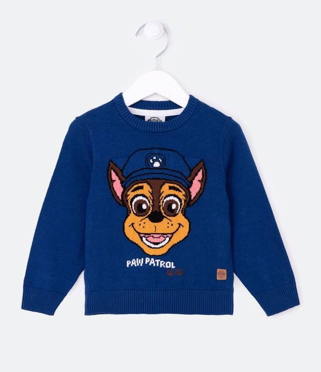 Suéter Infantil en Punto con Estampado Patrulla de Perros - Talle 2 a 5 años Azul 1